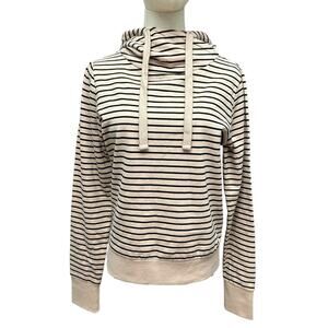 Known Supply Sz Small Sand Nude Striped Hoodie Pullover Sweater Organic Cotton
